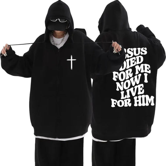 Faith Street Oversized Zipper Hoodie – Bible Verse Edition